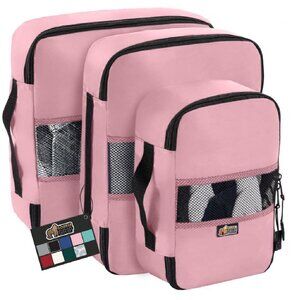 Travel Packing Organizers Packing Cubes Bags Storage 3-Pack Pink